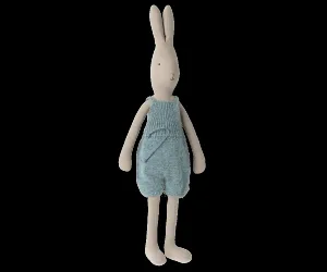 Rabbit in Blue Knitted Overalls, Size 4