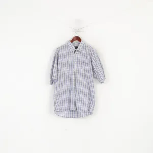 Redgreen Men XL Casual Shirt Purple Check Cotton Pocket Detailed Buttons Top