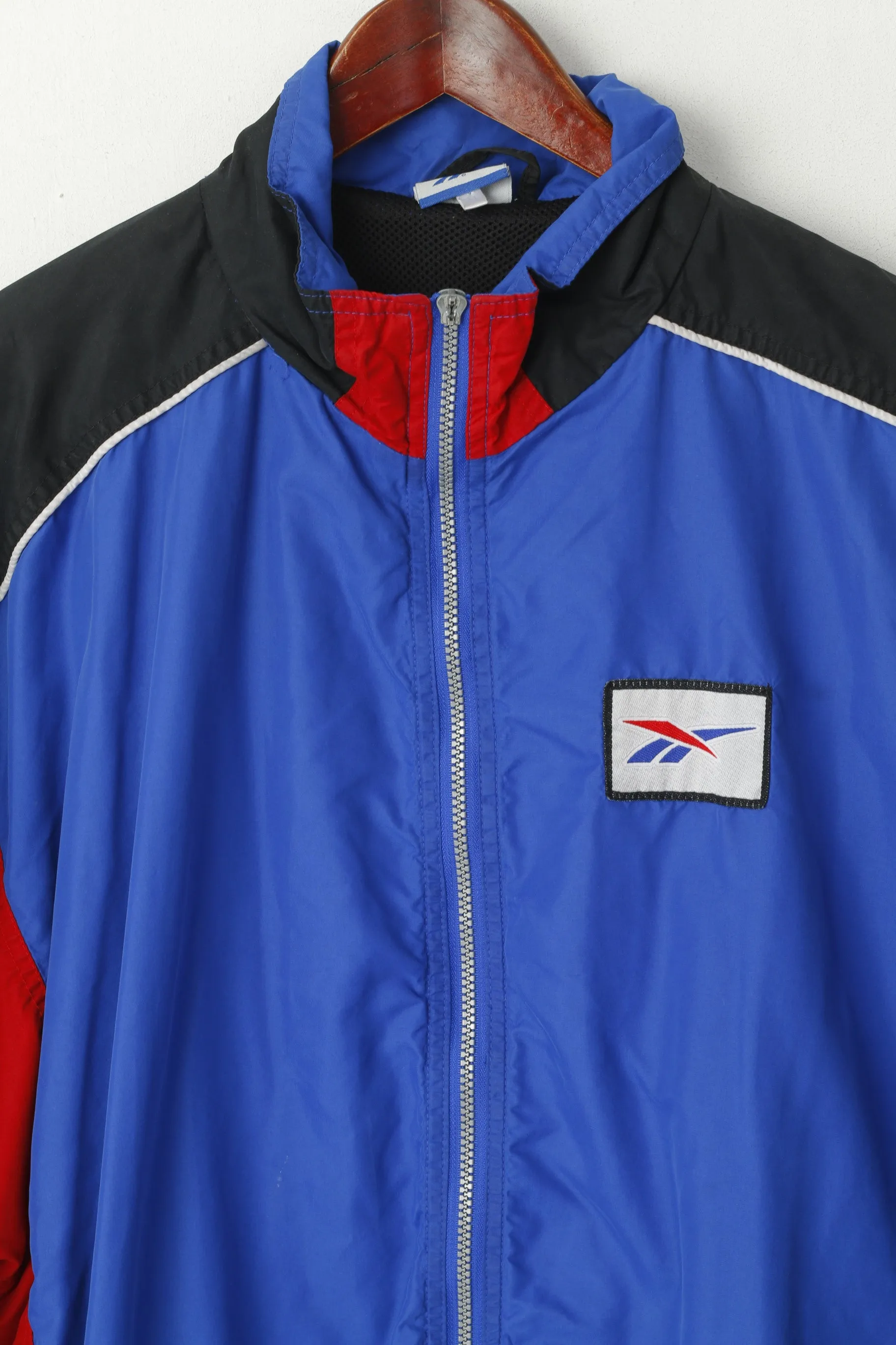 Reebok Men XL Jacket Blue Vintage Lightweight Mesh Lined Sport Department Top