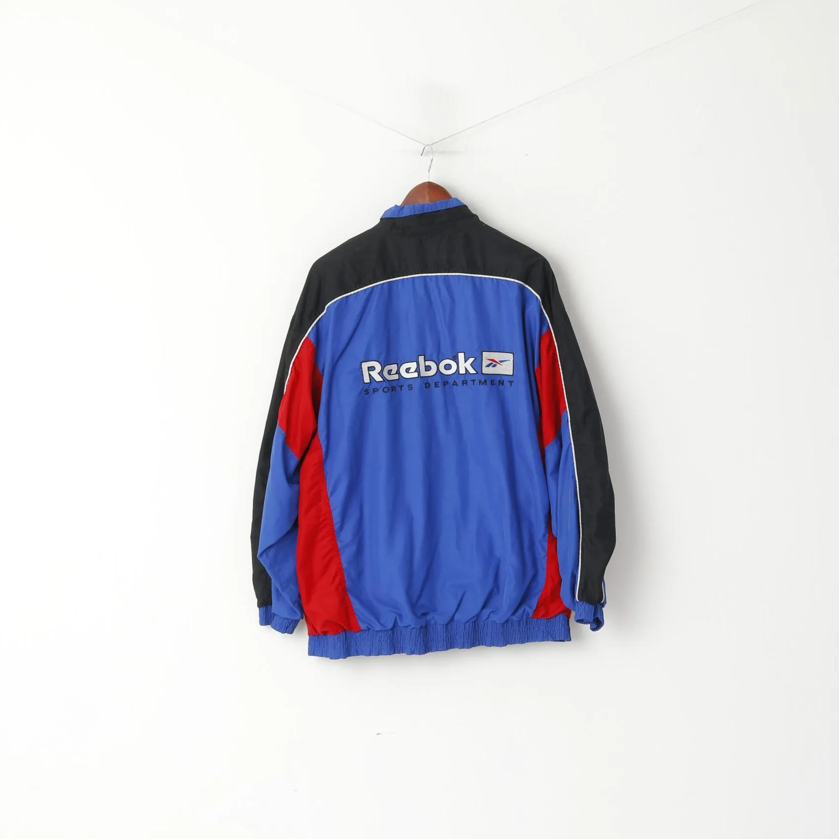 Reebok Men XL Jacket Blue Vintage Lightweight Mesh Lined Sport Department Top