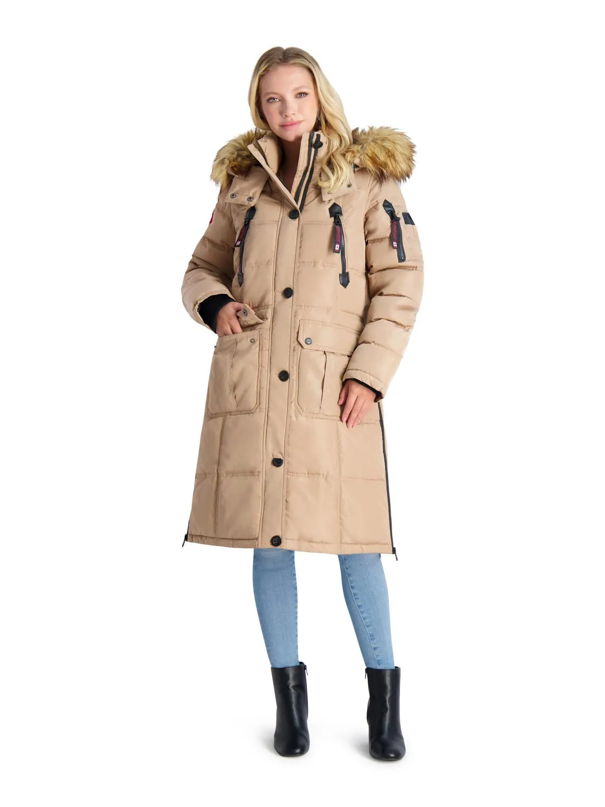 Reformation Womens Faux Fur Heavyweight Puffer Coat