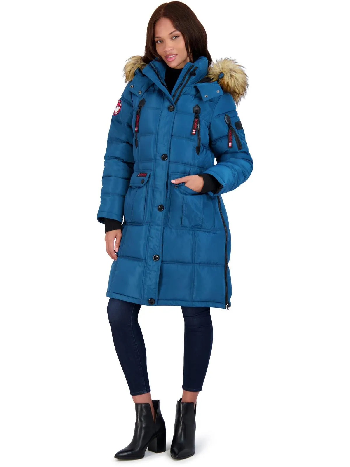 Reformation Womens Faux Fur Heavyweight Puffer Coat