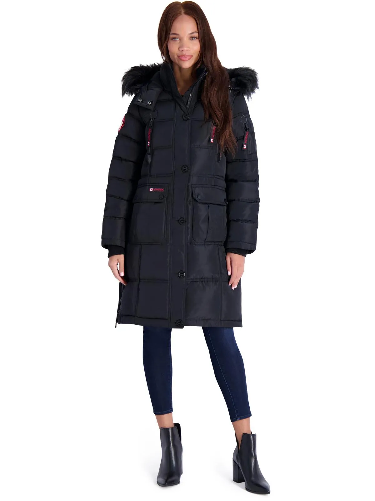 Reformation Womens Faux Fur Heavyweight Puffer Coat