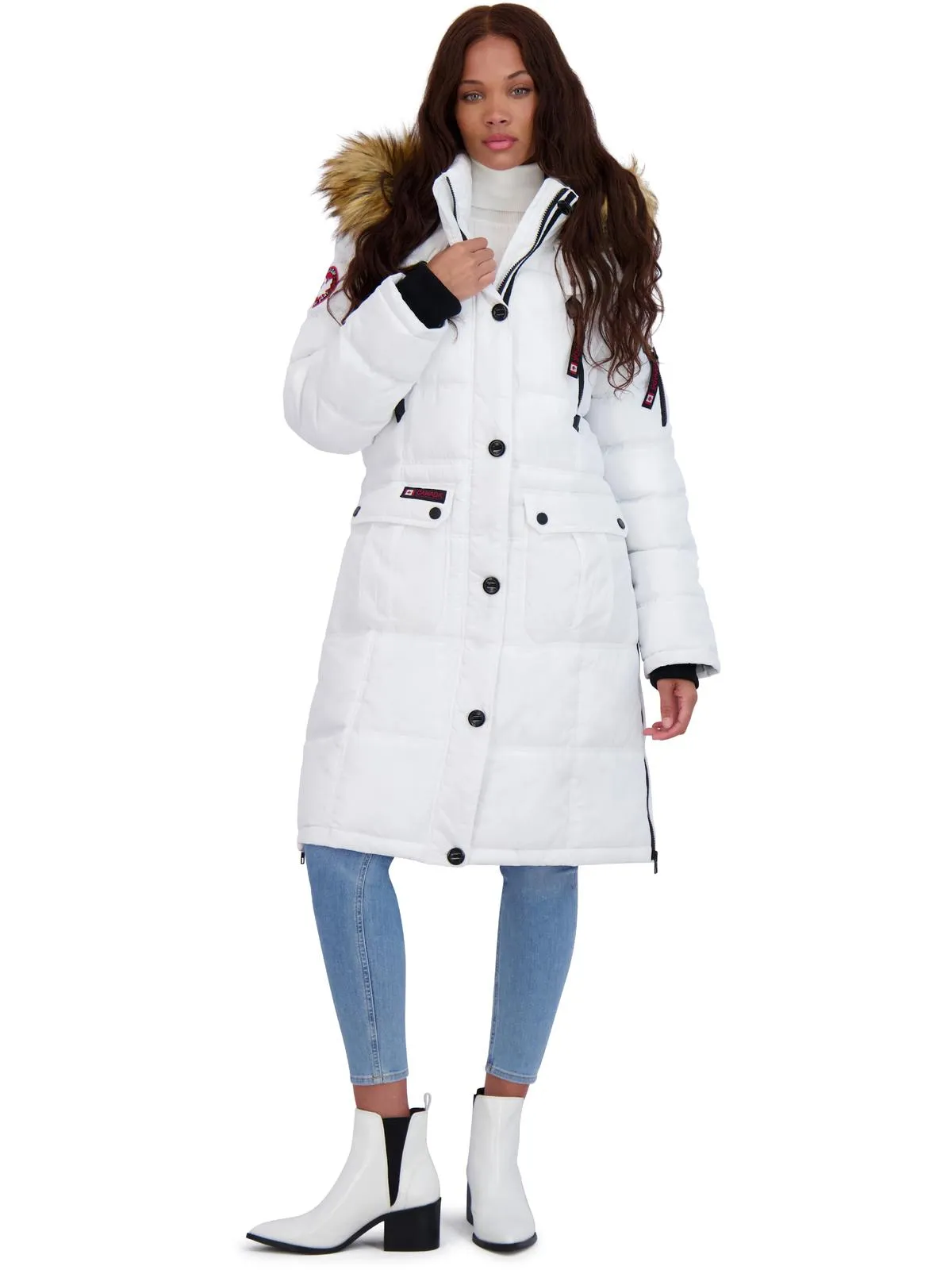 Reformation Womens Faux Fur Heavyweight Puffer Coat