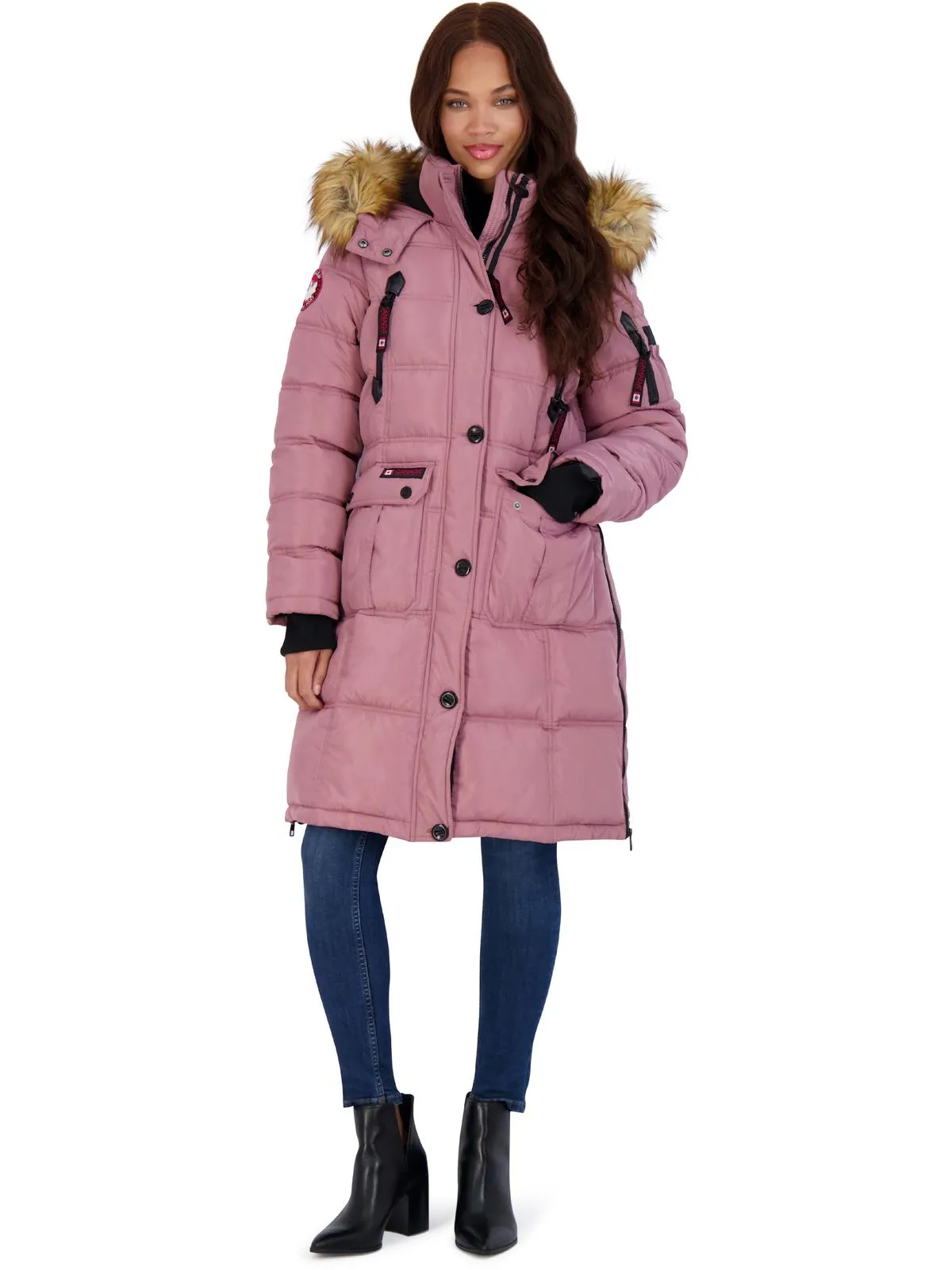 Reformation Womens Faux Fur Heavyweight Puffer Coat
