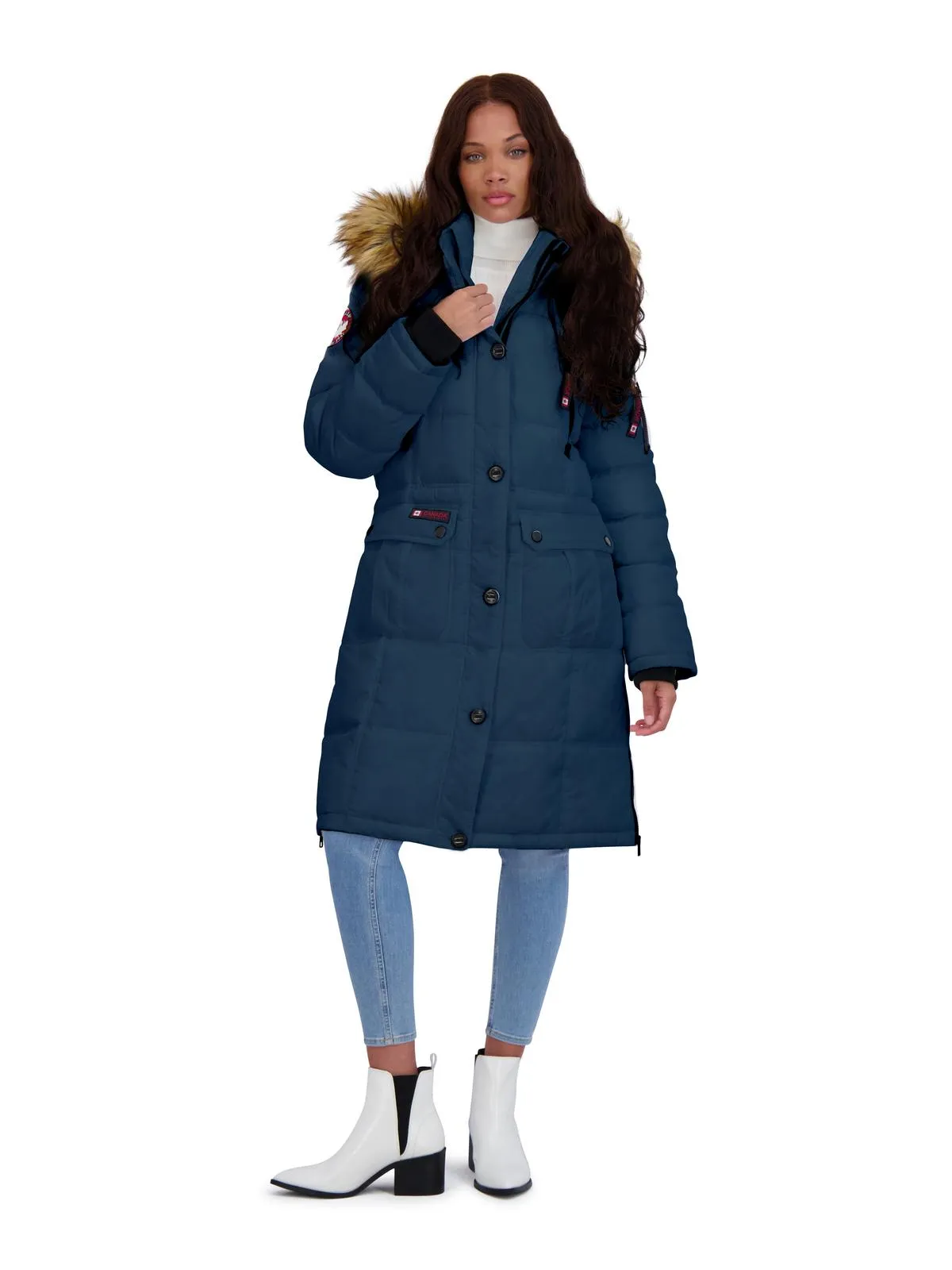 Reformation Womens Faux Fur Heavyweight Puffer Coat