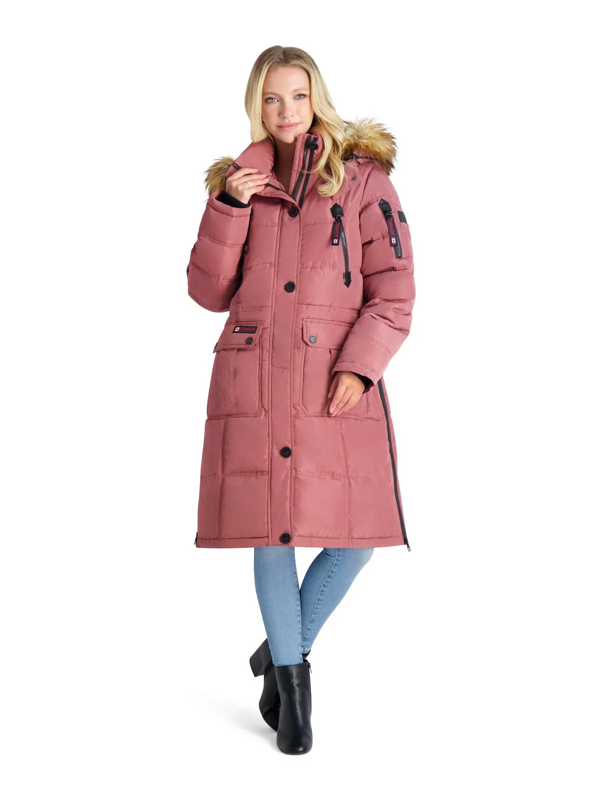 Reformation Womens Faux Fur Heavyweight Puffer Coat