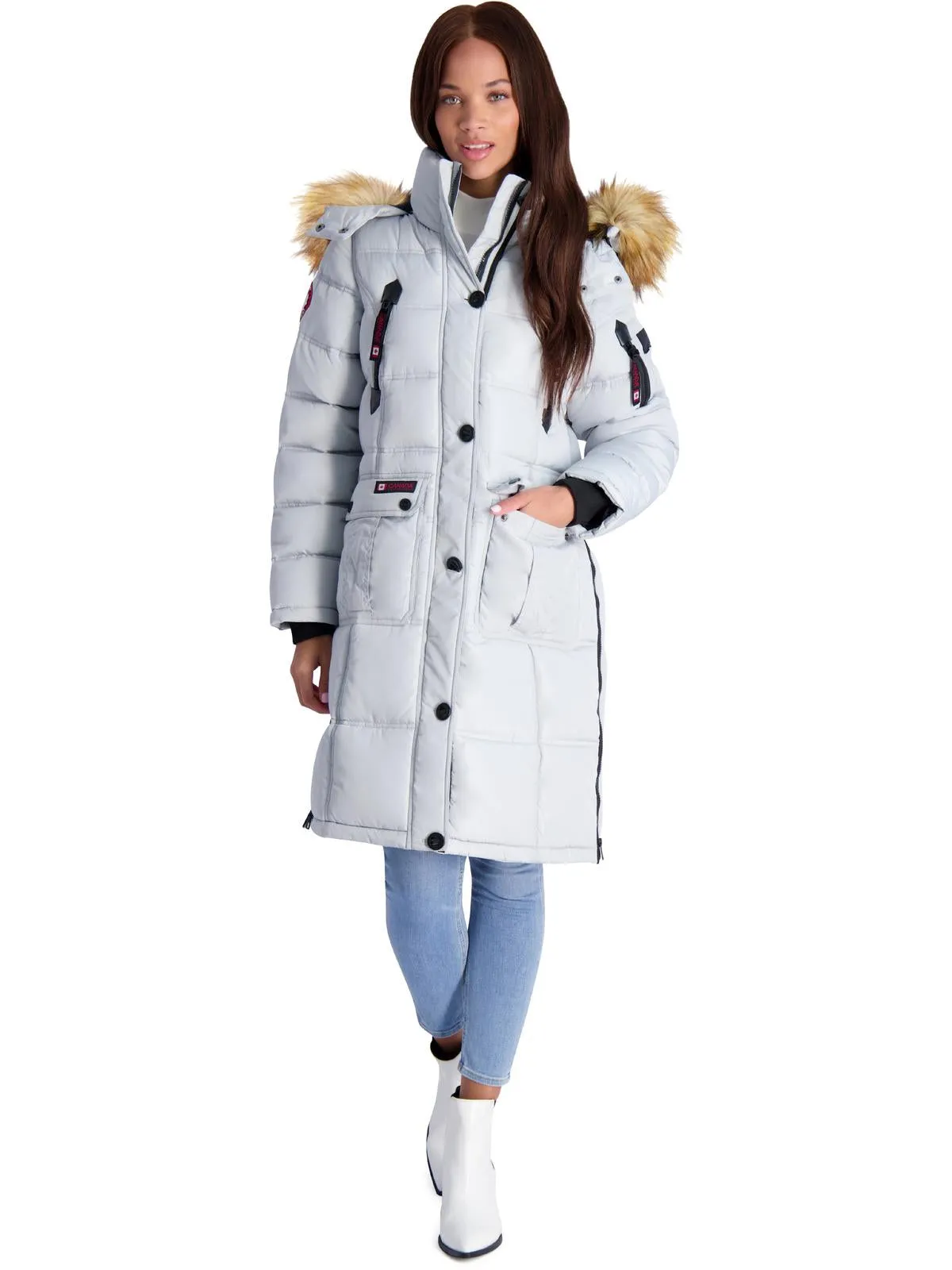 Reformation Womens Faux Fur Heavyweight Puffer Coat