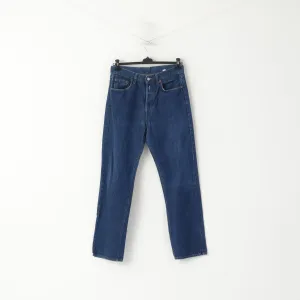 Replay Men 32 Jeans Trousers Navy Denim Cotton Vintage Straight Leg Pants