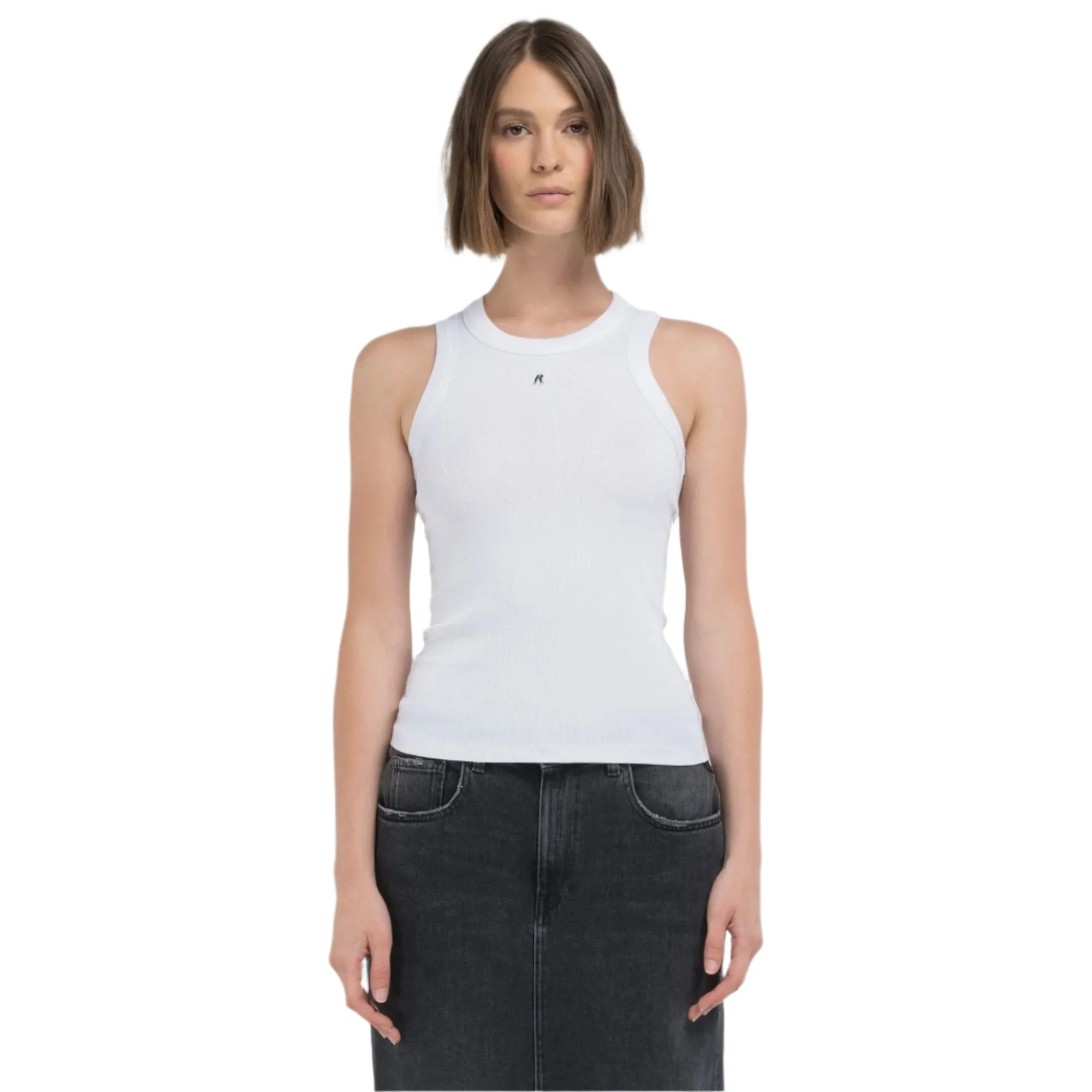 Replay Women's Fine Rin Slim Fit Top With Rivet