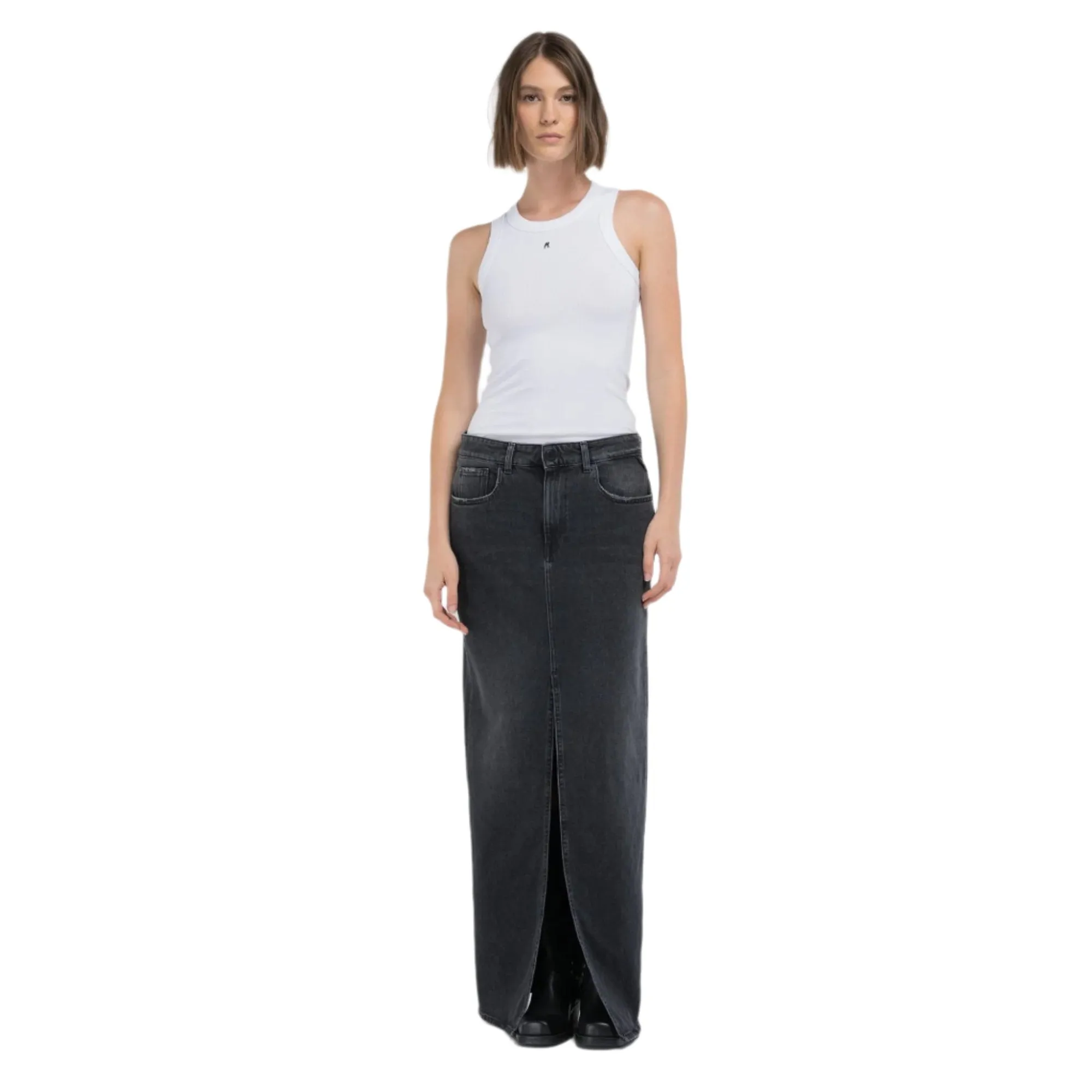 Replay Women's Fine Rin Slim Fit Top With Rivet