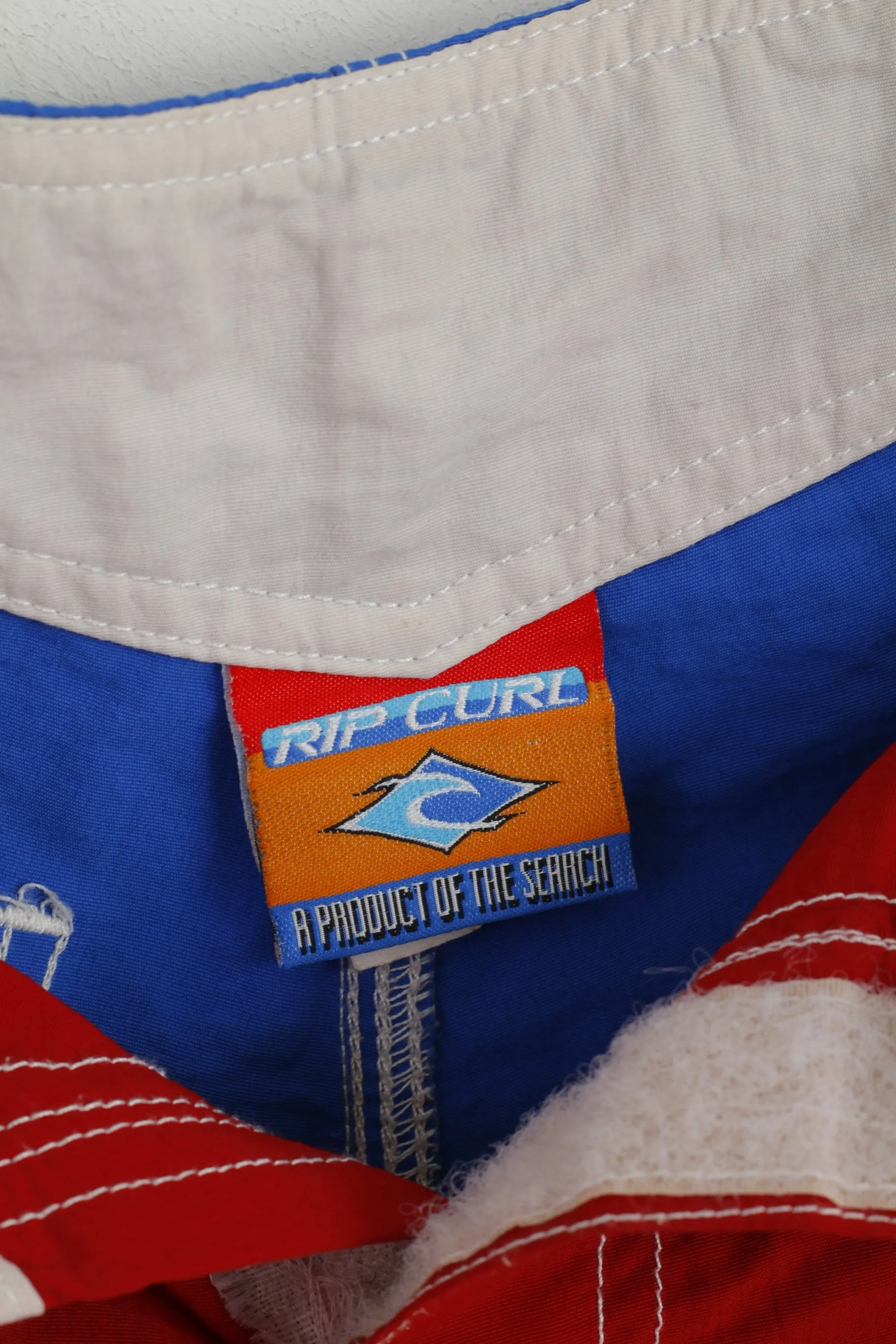 Rip Curl Men 46 XL Shorts Red Blue Nylon Sur Board Swimwear