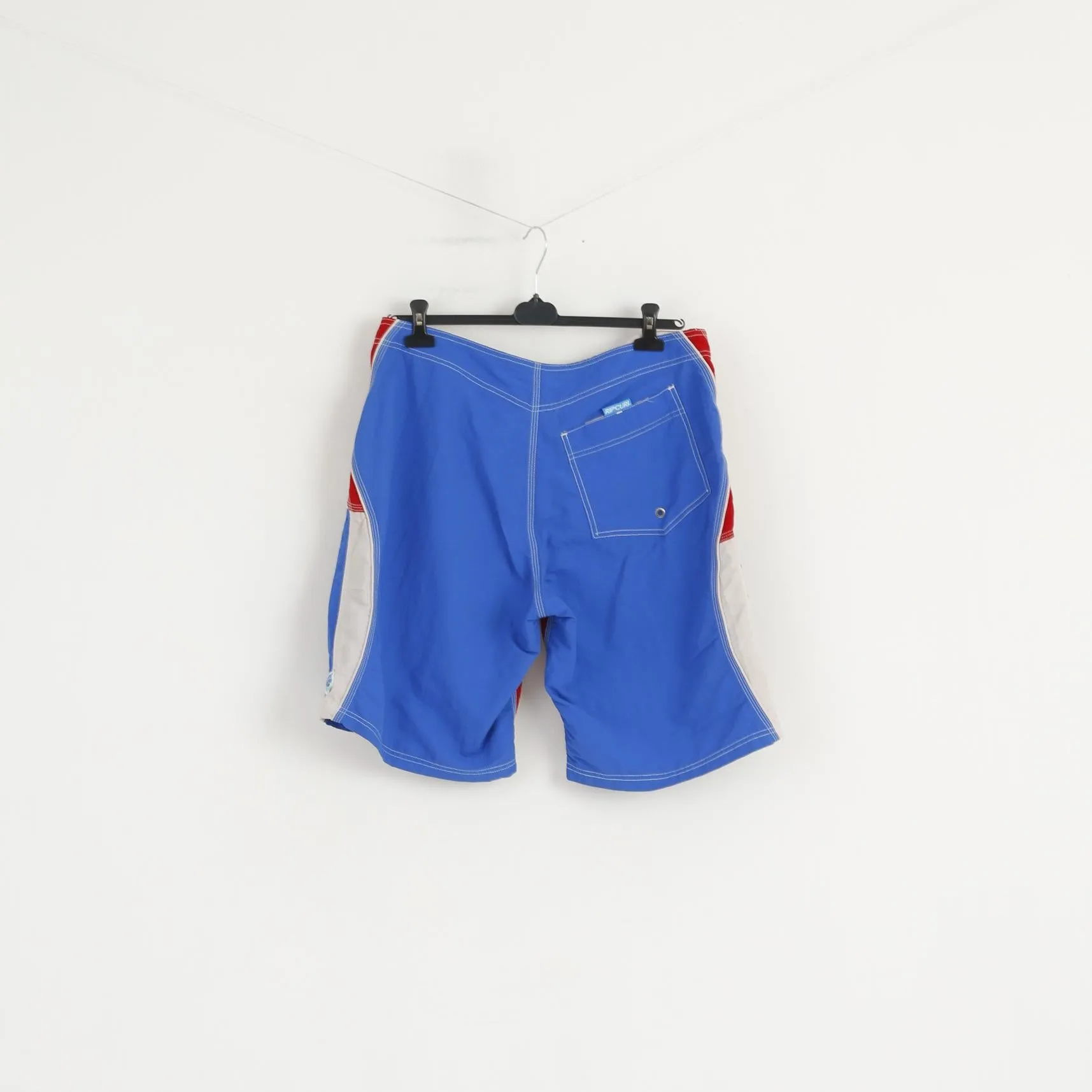Rip Curl Men 46 XL Shorts Red Blue Nylon Sur Board Swimwear