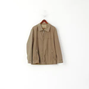 Schild Men L Jacket Shiny Taupe Harrington Lightweight Full Zip Retro Top