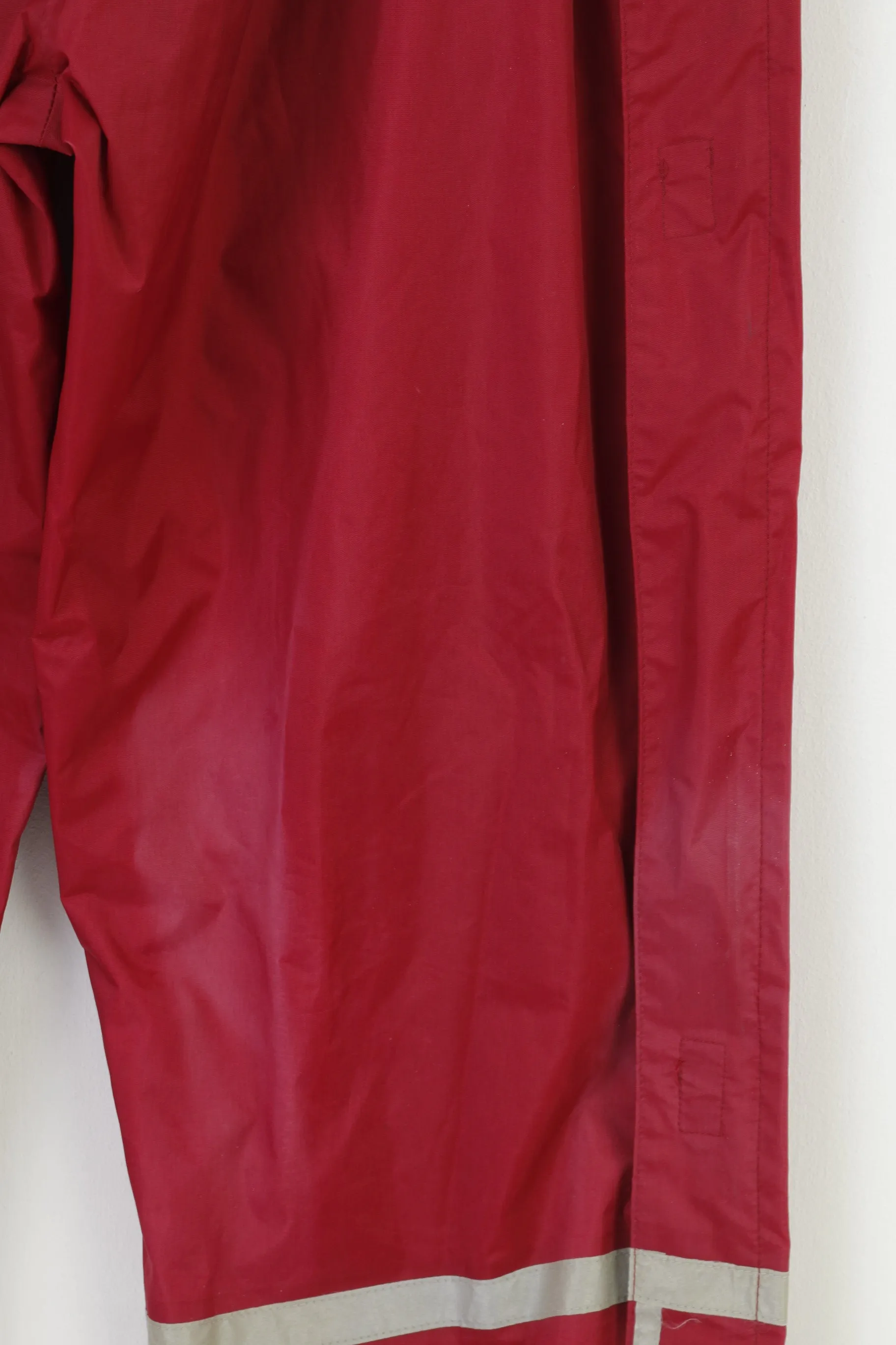 Shamp Men L Trousers Burgundy Polyamid Zippered Legs Sport Elastic Waistband Vintage