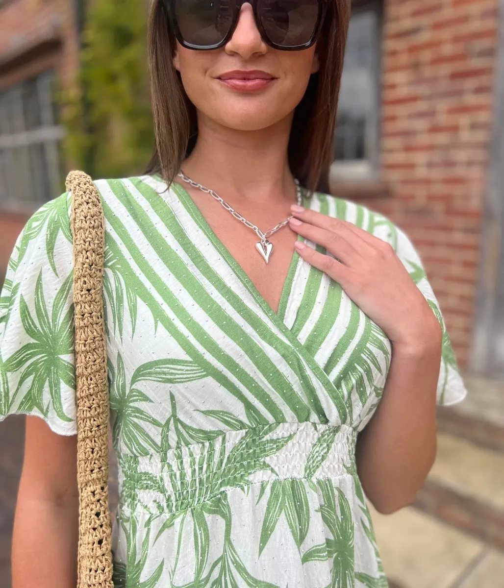 Silver Heart Chunky Chain Necklace