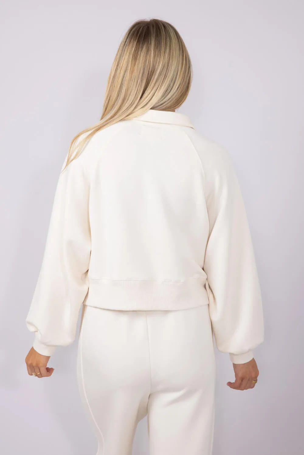 Simply Southern Gigi ¼ Snap Collar Modal Knit Pullover for Women in Off White | PP-0125-PULL-GIGI-OFFWHITE