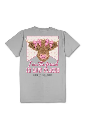 Simply Southern Plus Size Friend In Low Places T-Shirt for Women in Heather Grey | EXT-SS-COW-HTHRGRY
