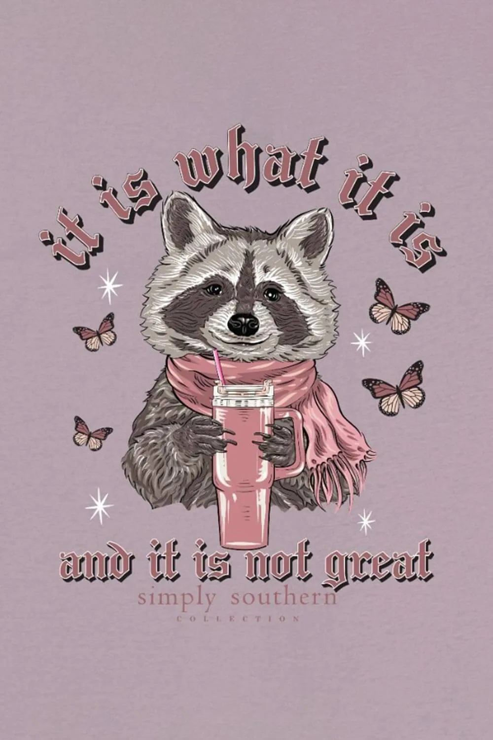 Simply Southern Plus Size It Is What It Is Raccoon T-Shirt for Women in Purple | EXT-SS-RACCOON-PARAGON