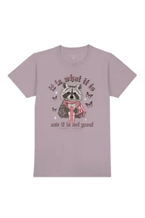 Simply Southern Plus Size It Is What It Is Raccoon T-Shirt for Women in Purple | EXT-SS-RACCOON-PARAGON