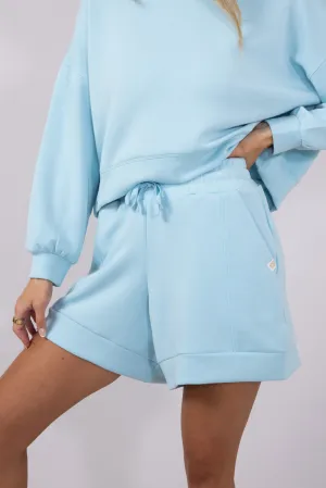 Simply Southern Sophie Modal Knit Shorts for Women in Ice Blue | PP-0125-SHORT-SOPHIE-ICE