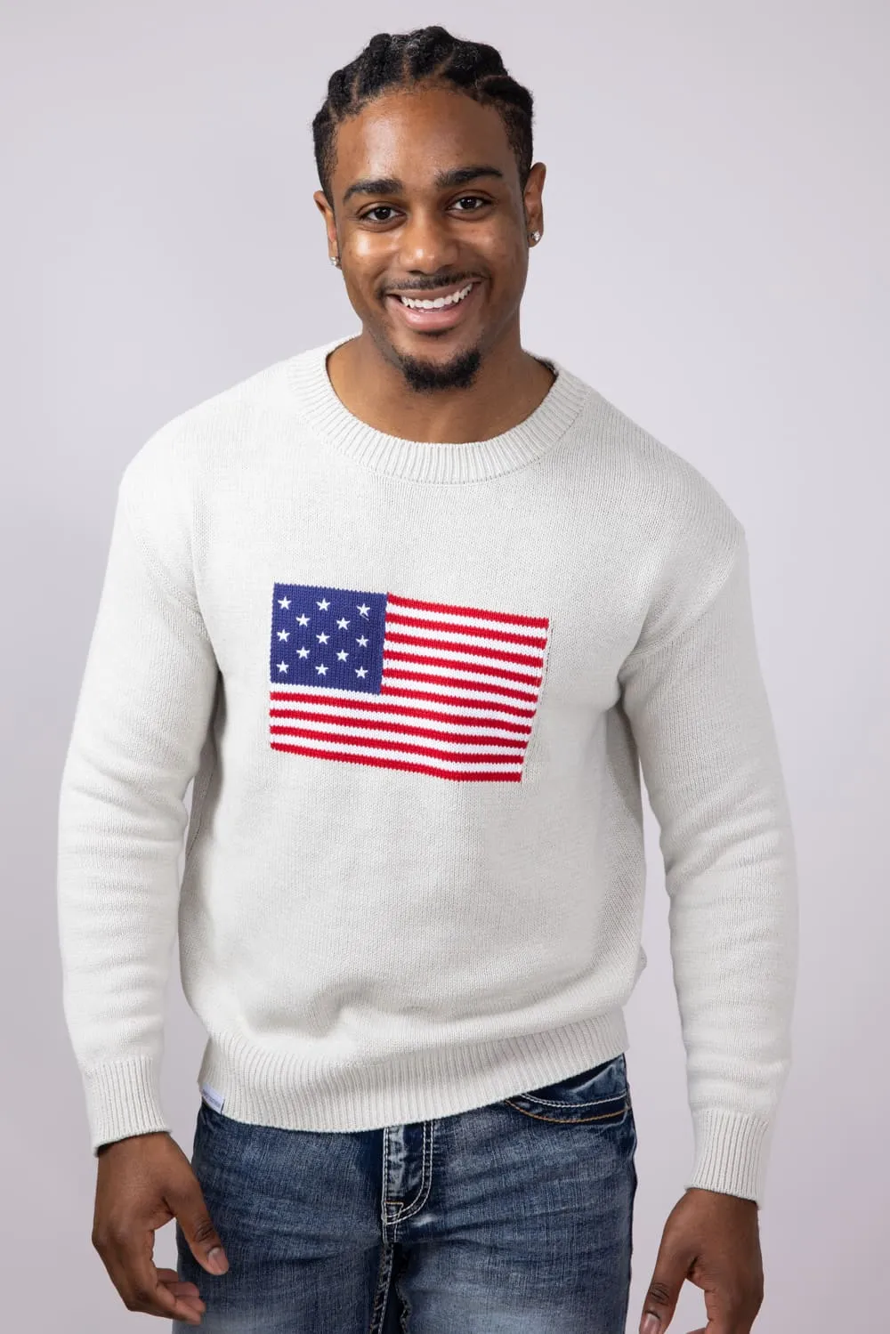 Simply Southern Unisex USA Sweater in Grey | 0125-MN-SWTR-USA-GRY
