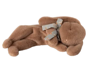 Sleeping bunny plush, Small - Soft brown