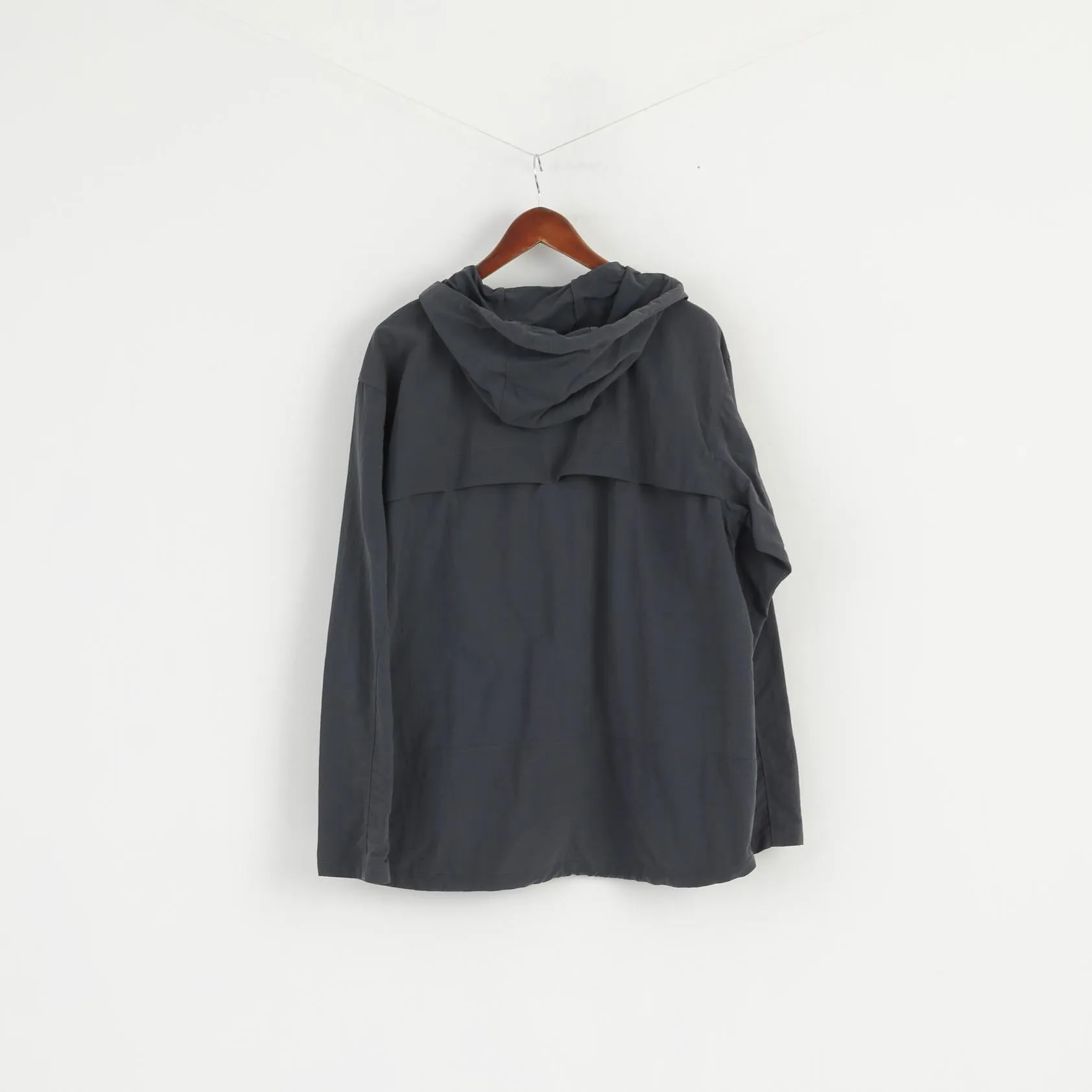 Sprayway Men L Jacket Gray Lightweight Nylon Waterproof Hooded Casual Top