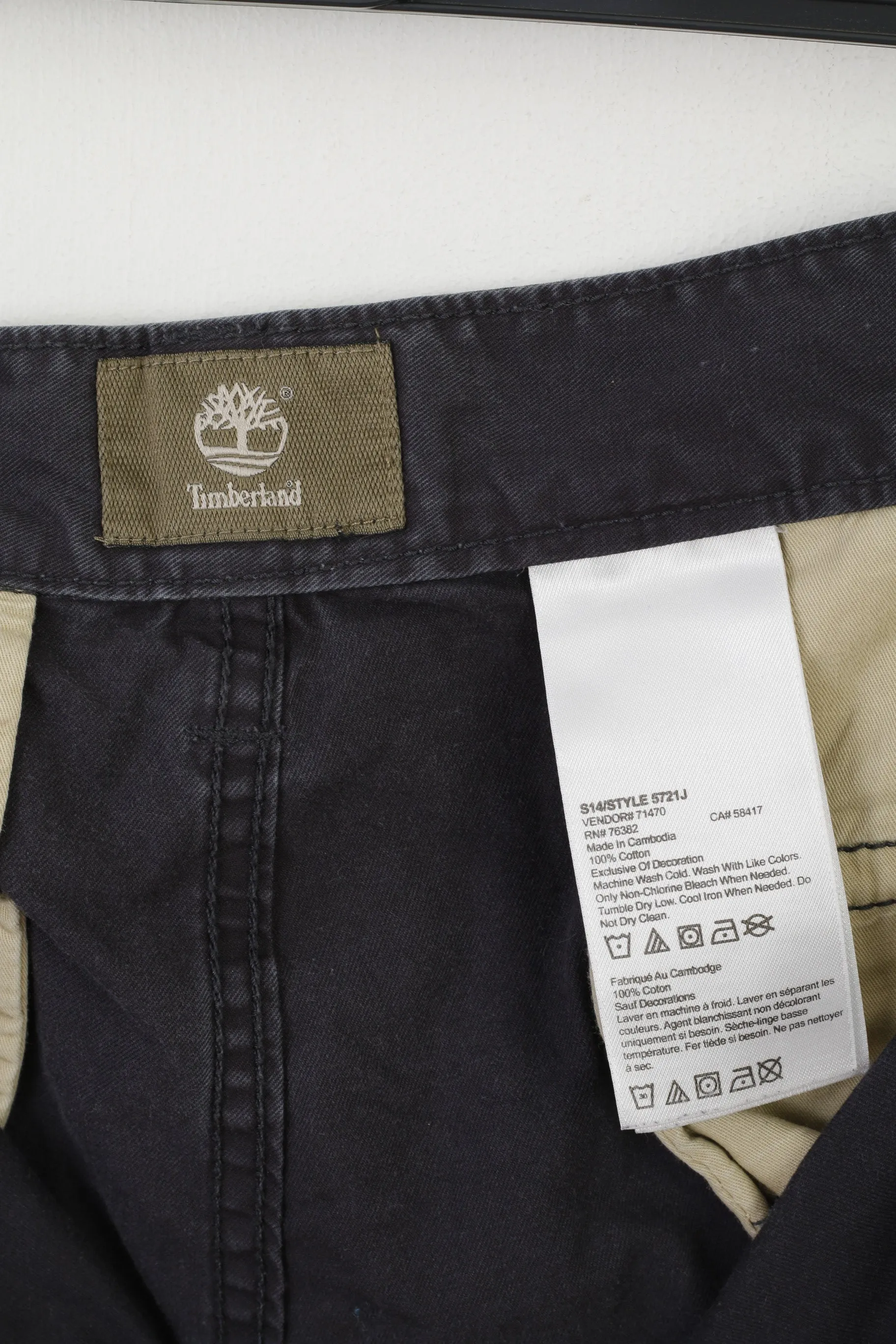 Timberland Men 40 56 Shorts Navy Cotton Outdoor Hiking Classic Bermuda