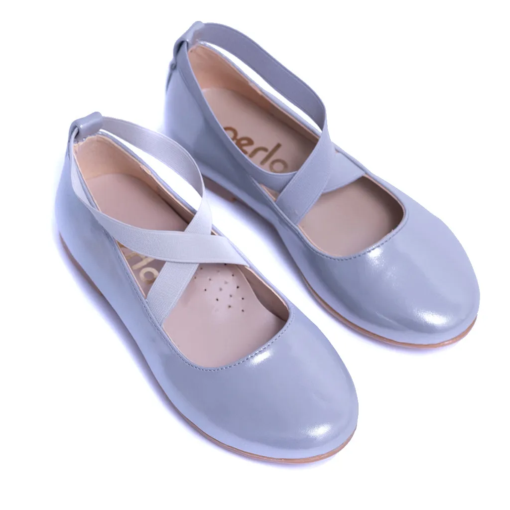 Toddler Silver Satin Ballerina Flats