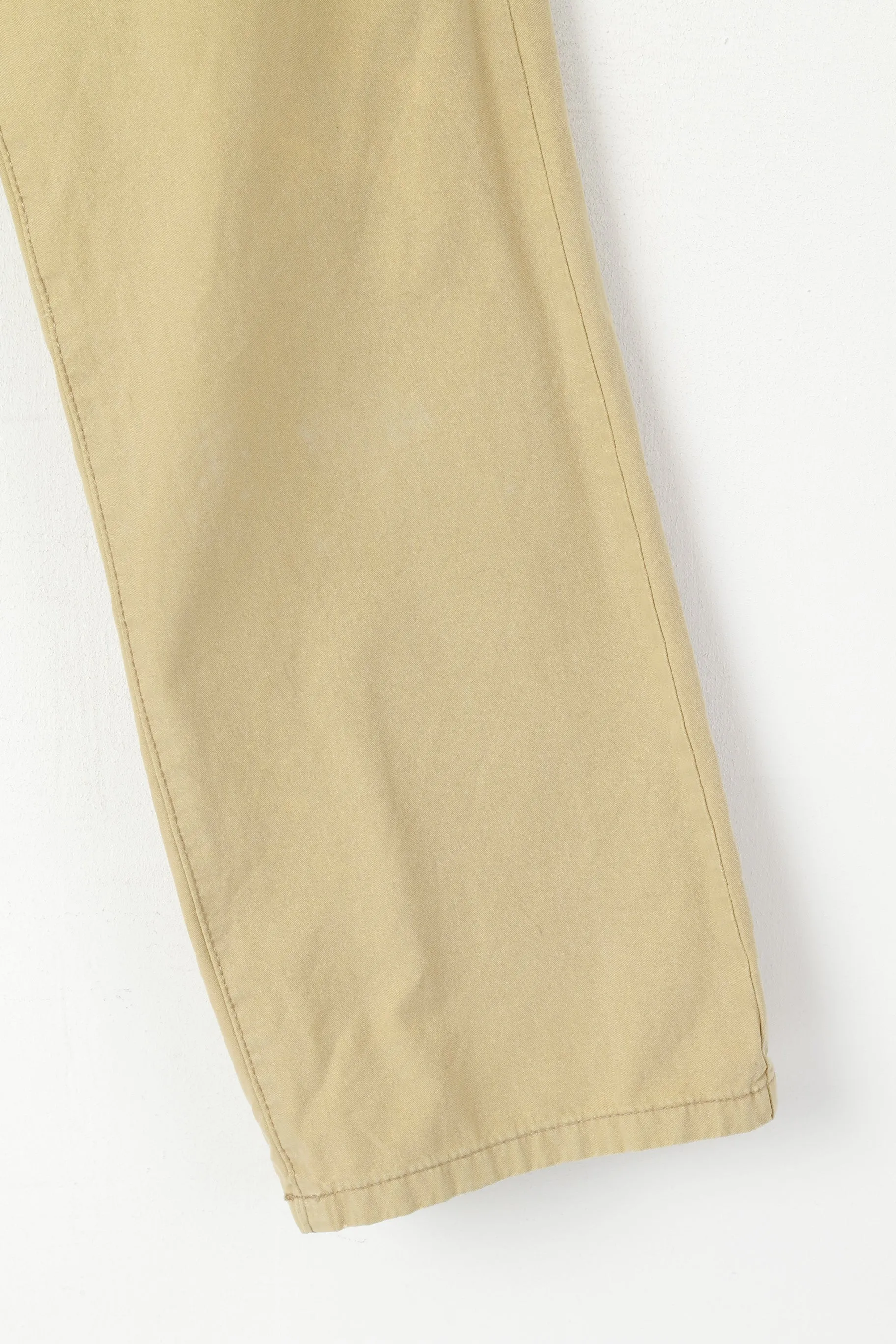 Tom Tailor Men 34 Trousers Cream Cotton Marvin Slim Casual Pants