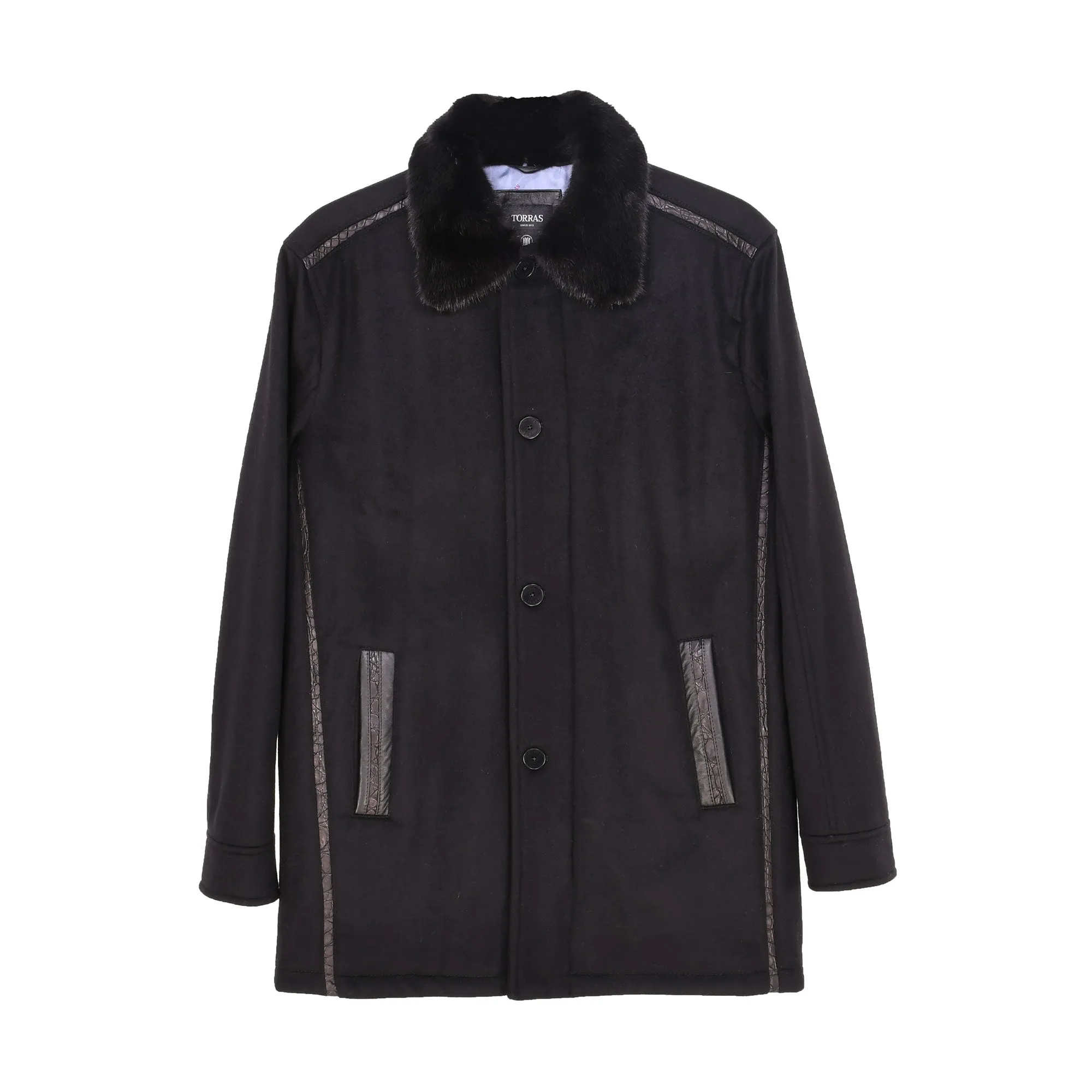 Torras Men's Fur Collar Coat