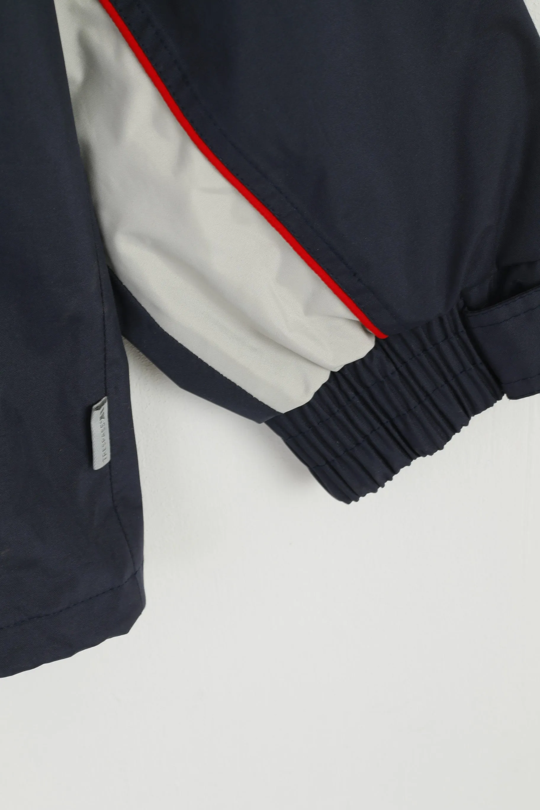 Trespass Sailing Men L Jacket Navy Hidden Hood Waterproof Sailing Outdoor Top