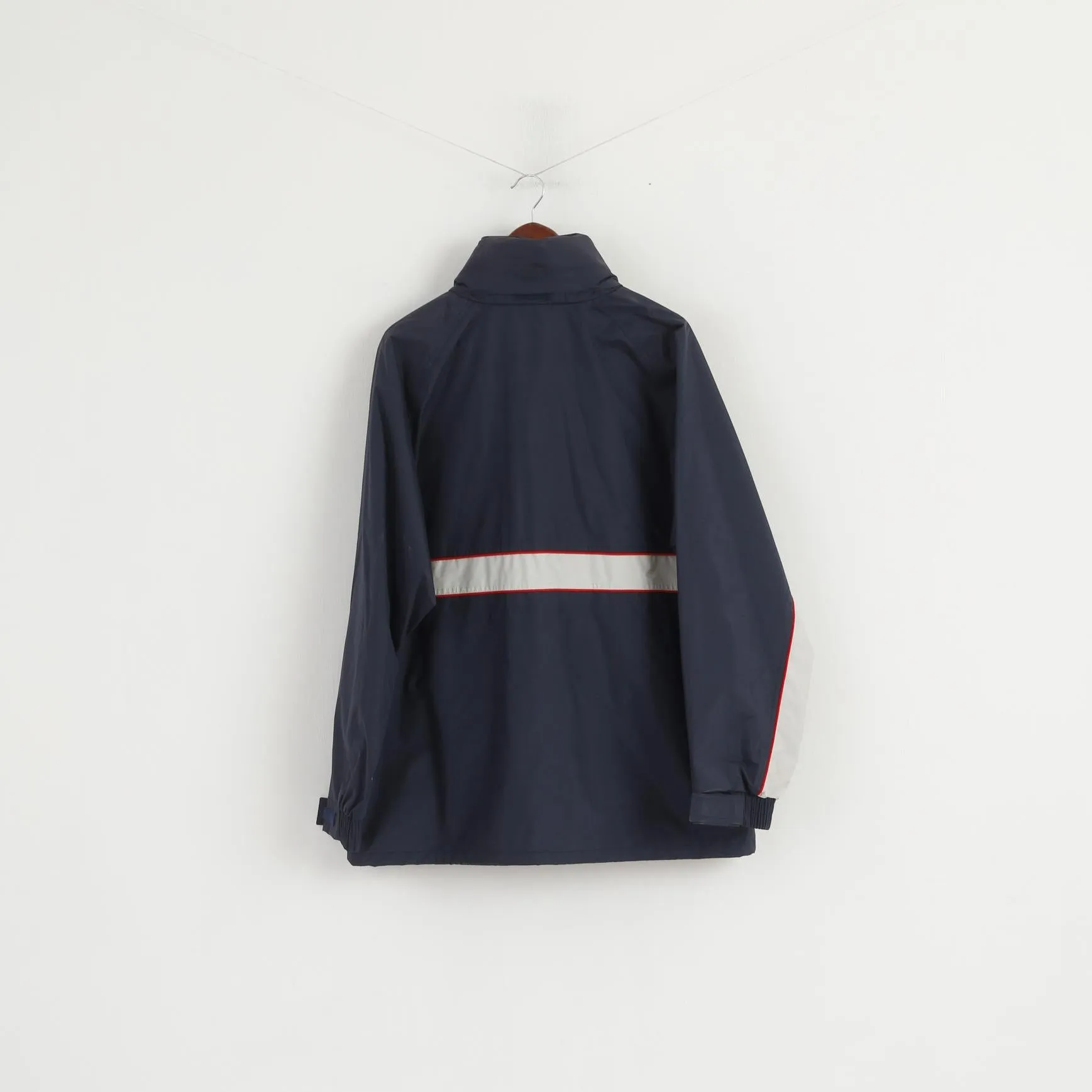 Trespass Sailing Men L Jacket Navy Hidden Hood Waterproof Sailing Outdoor Top
