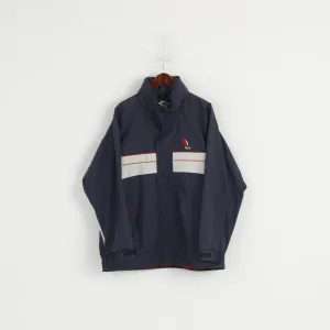 Trespass Sailing Men L Jacket Navy Hidden Hood Waterproof Sailing Outdoor Top