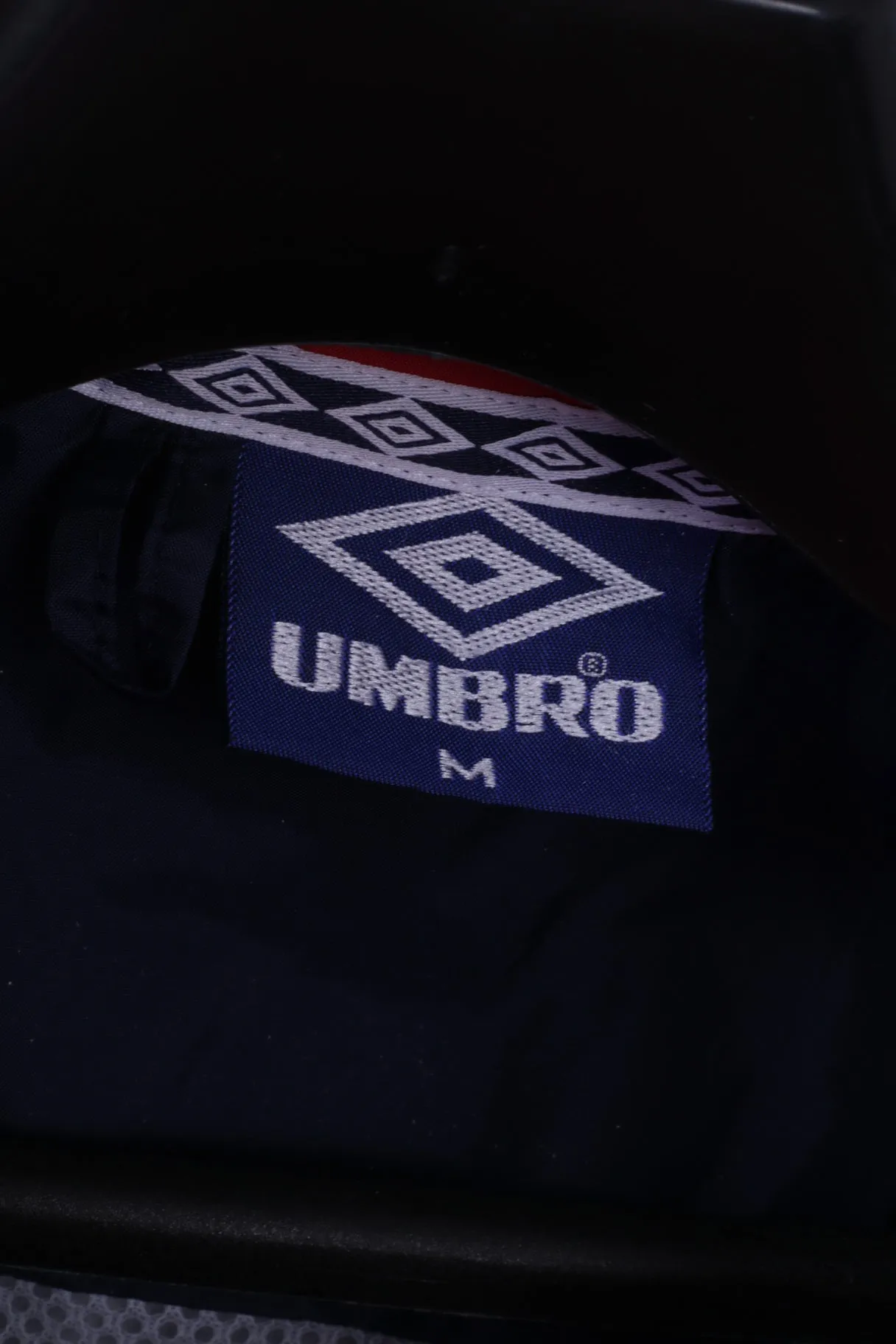 Umbro Men M Jacket Navy Nylon Waterproof Hidden Hood Sportswear Active Top