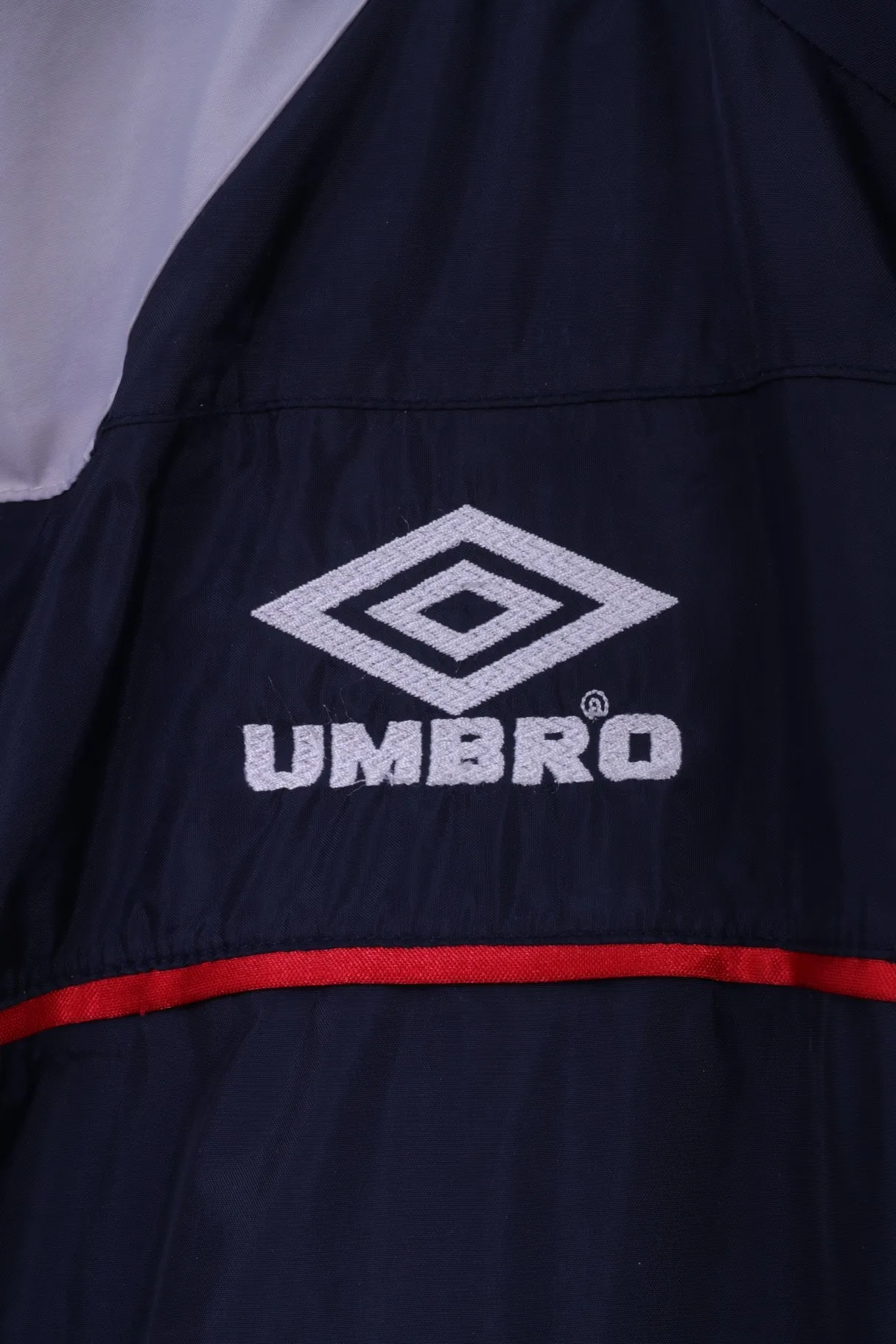 Umbro Men M Jacket Navy Nylon Waterproof Hidden Hood Sportswear Active Top