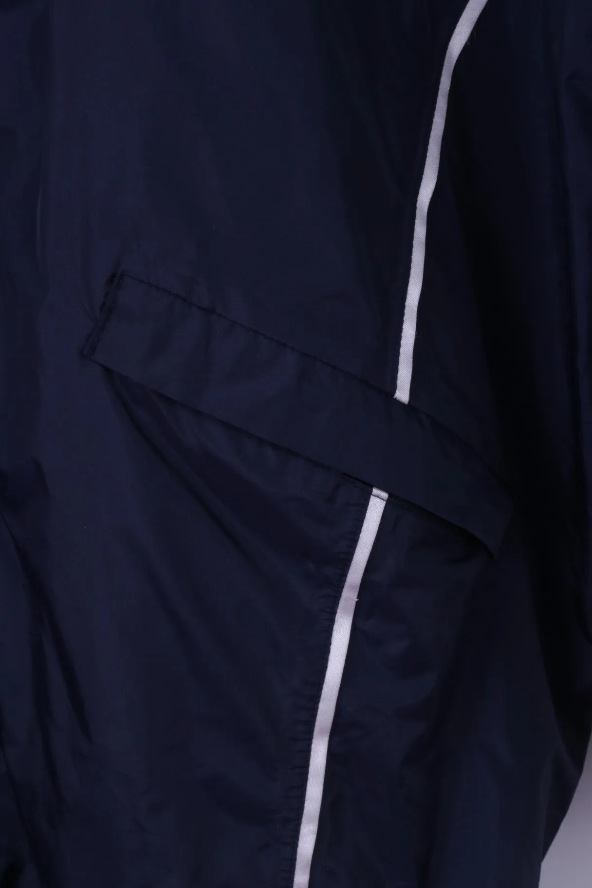 Umbro Men M Jacket Navy Nylon Waterproof Hidden Hood Sportswear Active Top