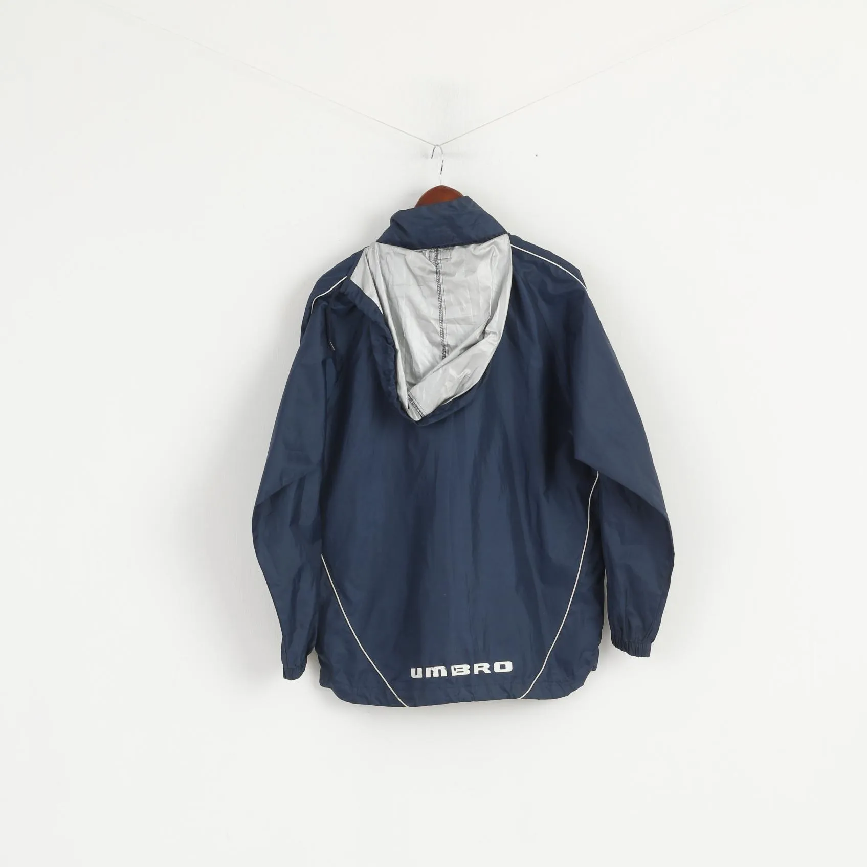 Umbro Men S Jacket Navy Lightweight Hooded Full Zipper Activewear Top
