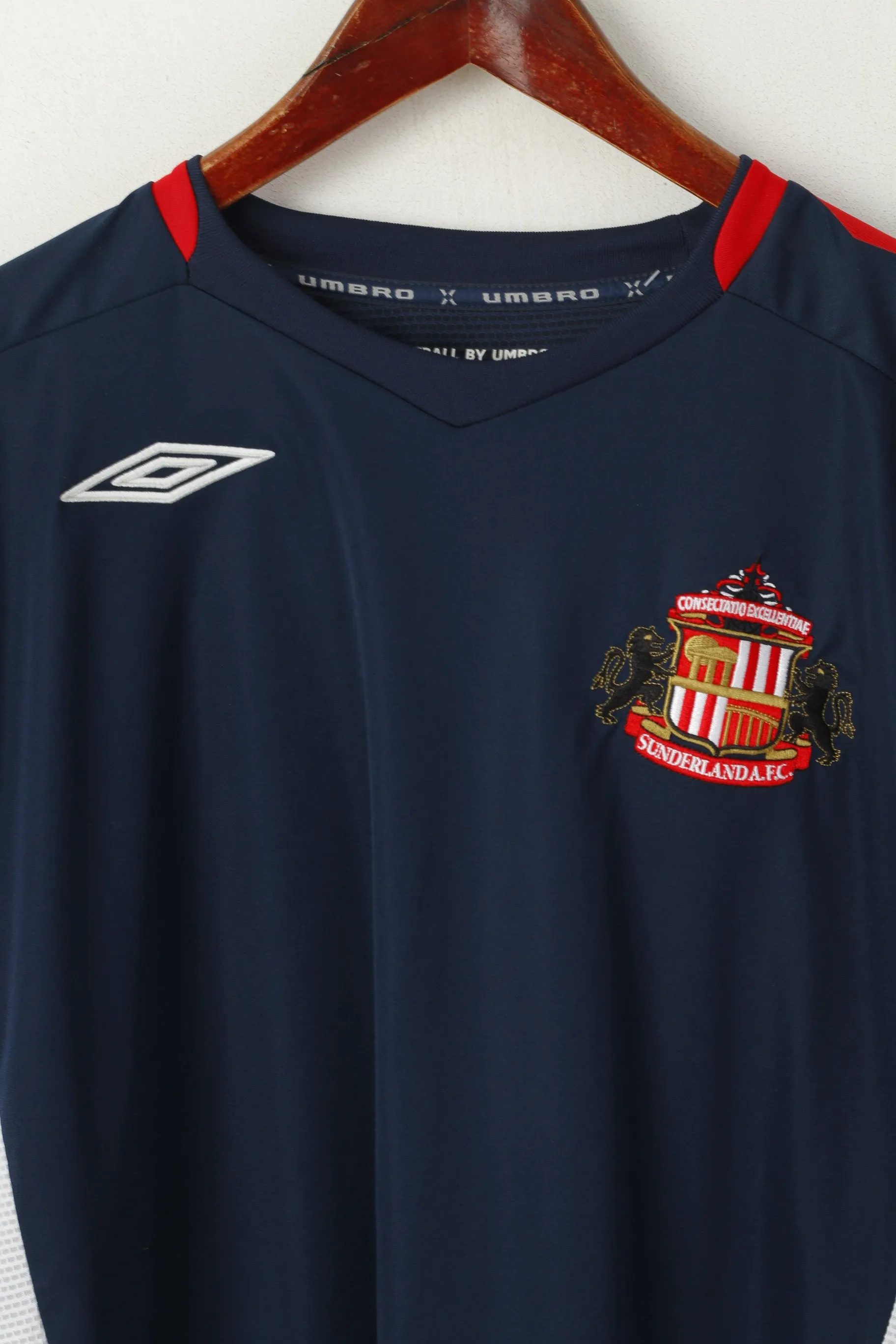 Umbro Men XXL Shirt Navy Sunderland Football Club Jersey Sportswear Top