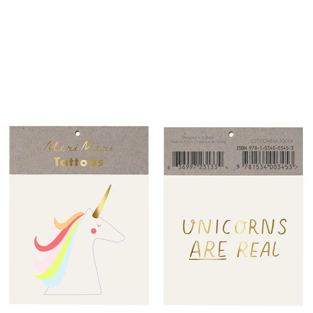 Unicorns Are Real Tattoos (x 2)