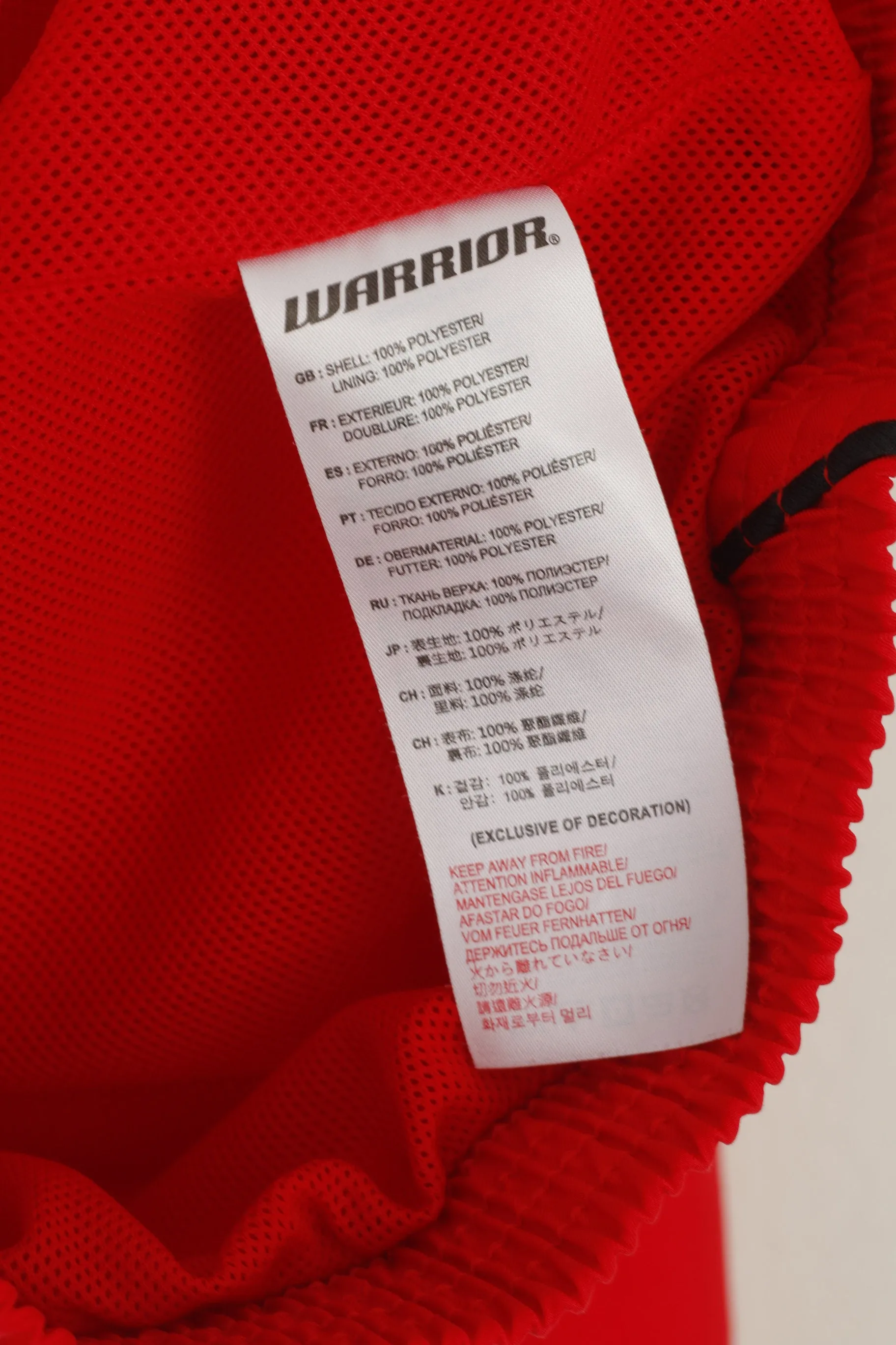 Warrior Men M Jacket Red Lightweight Full Zipper Sportswear Armed & Unstoppable Top