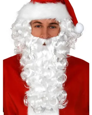 White Curly Wig and Beard Set