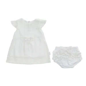 White Floral Street Trapeze Dress