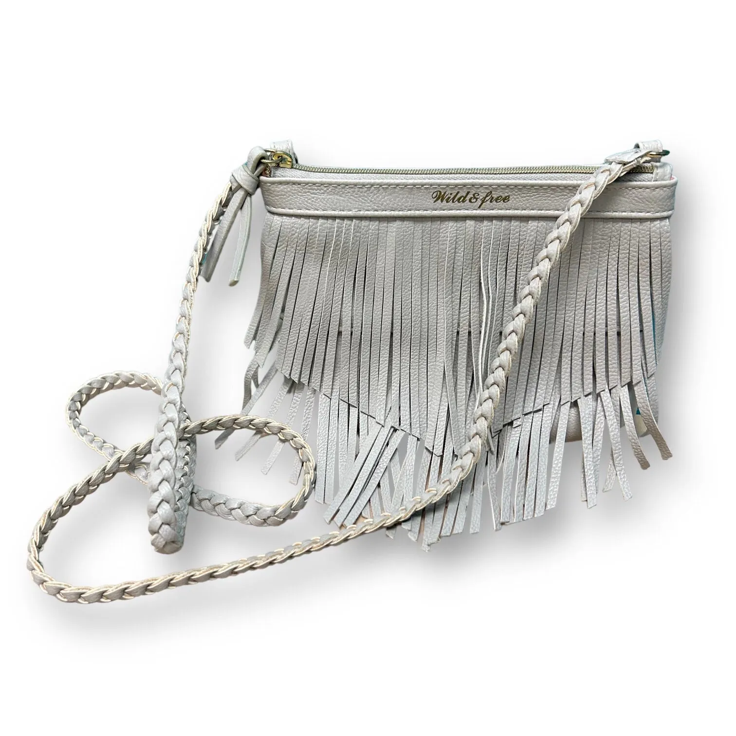 Wild & Free Faux Leather Fringe Shoulder Bag Purse