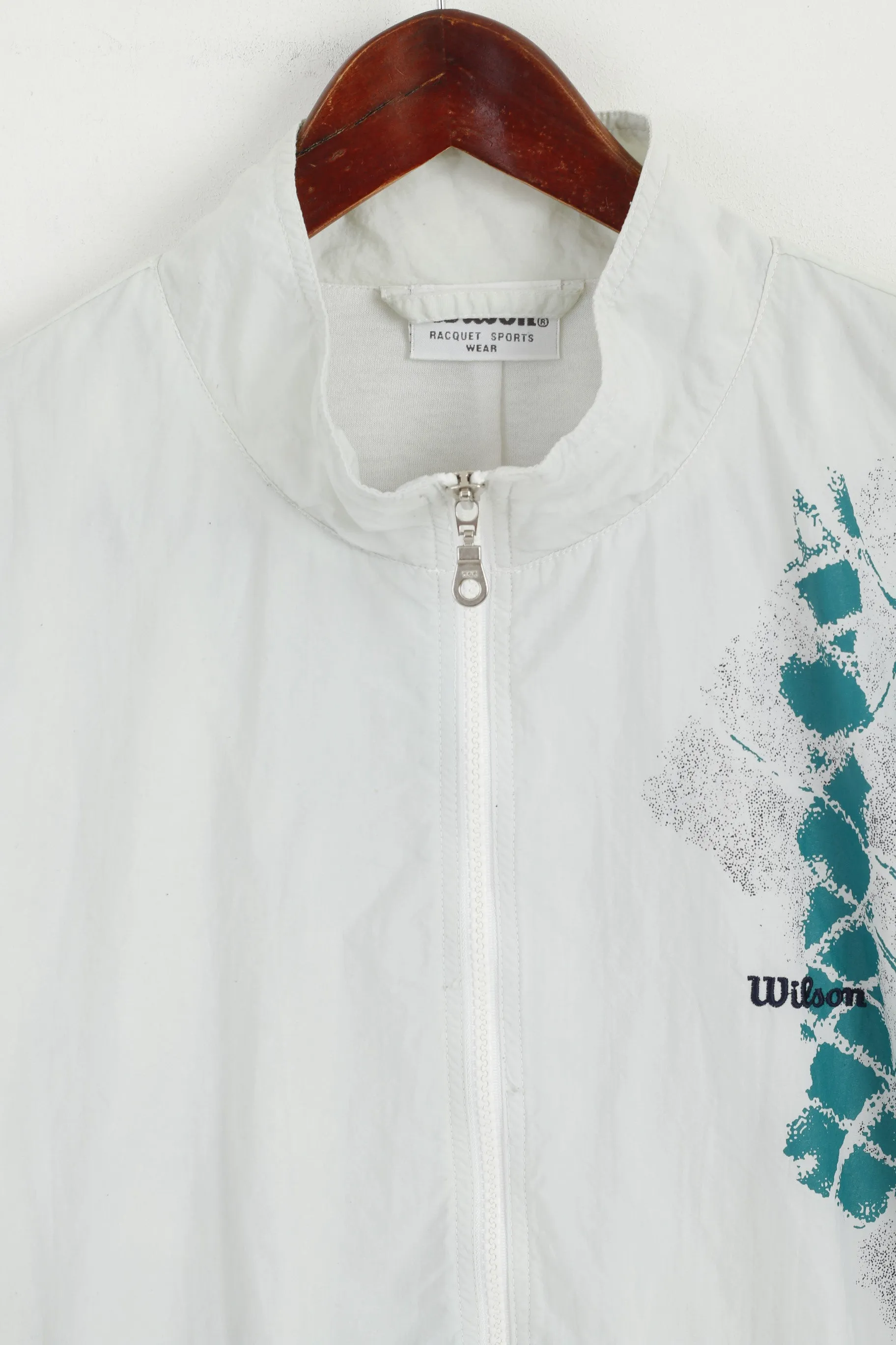 Wilson Men XXL Jacket Grey Racquet Sports Waterproof Nylon Vintage Tennis Top