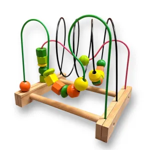 Wooden IKEA Mula Bead Maze Roller Coaster Activity Toy
