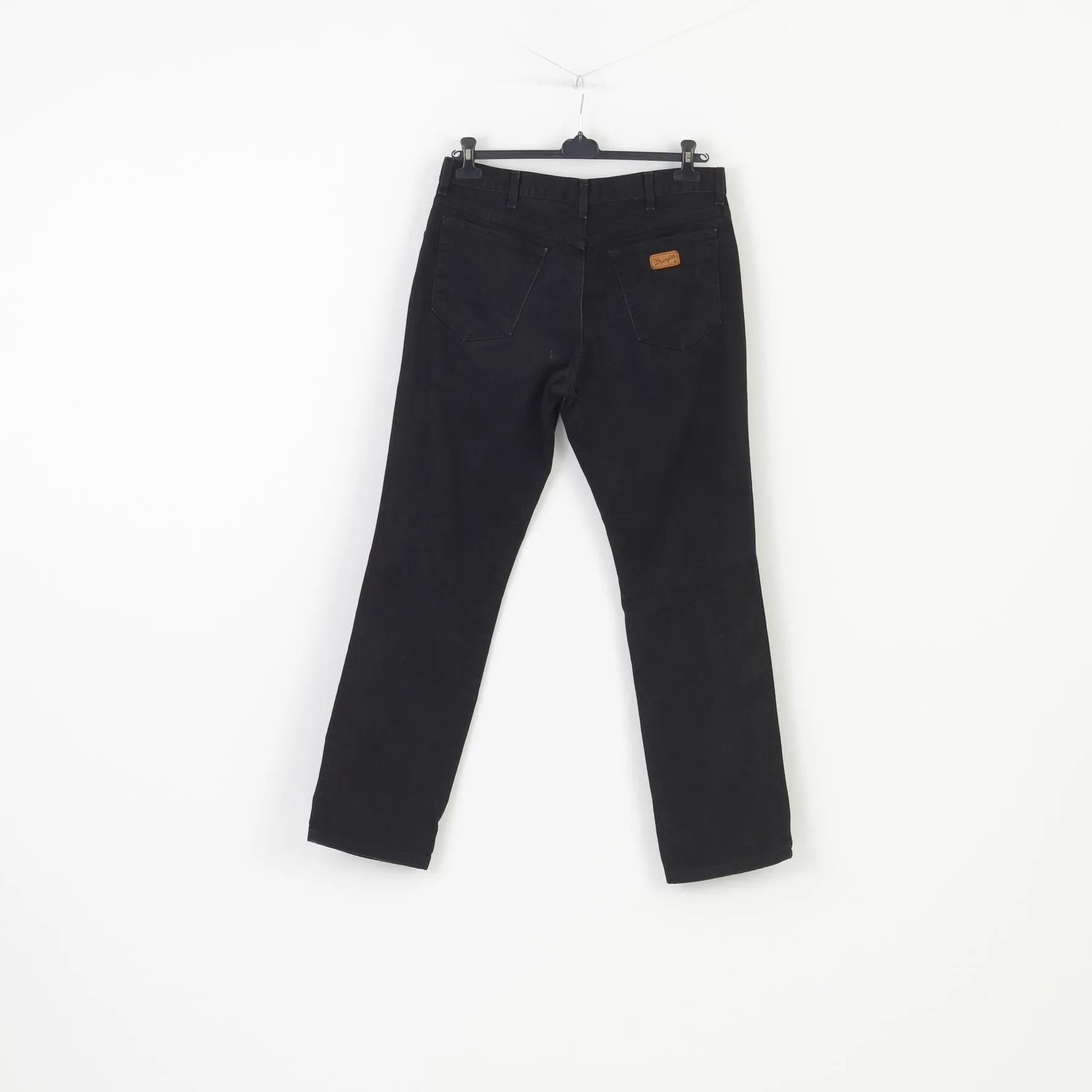 Wrangler Men 35 Trousers Jeans Black Vintage Wide Leg Pants